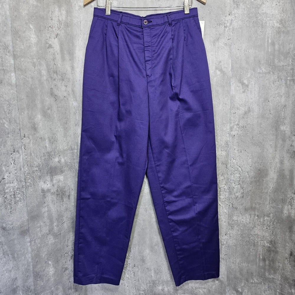 Vintage 90s Levis Purple Sport Cotton Comfort Stretch Pleated Waist Trousers